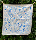 Bird Bandana, screen printed cotton scarf