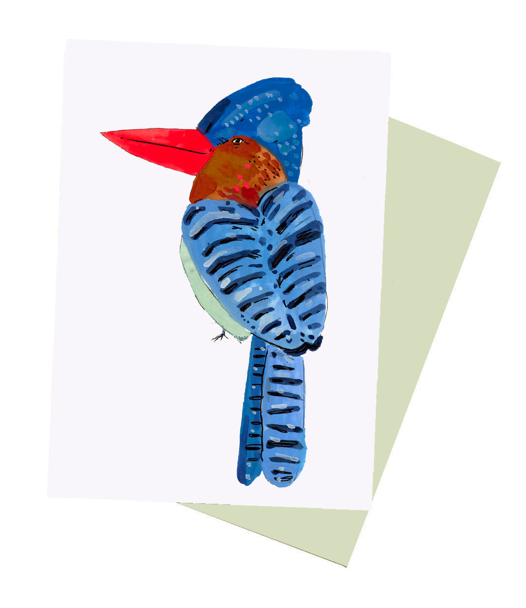 Blue kingfisher Notecard