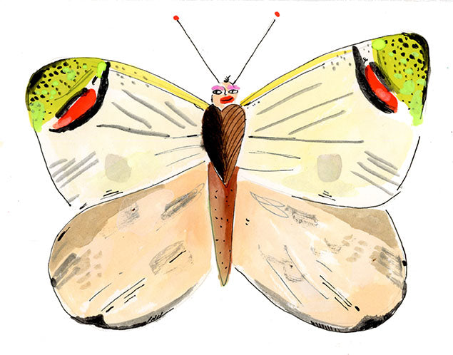 Butterfly paintings on paper
