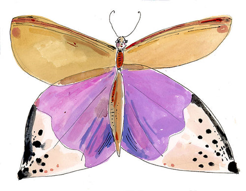 Butterfly paintings on paper