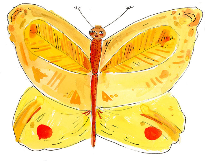 Butterfly paintings on paper