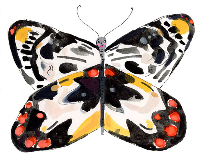 Butterfly paintings on paper