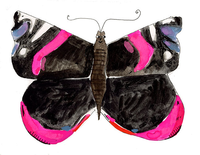 Butterfly paintings on paper