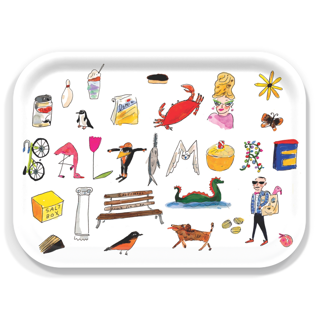 Baltimore illustrated wooden tray