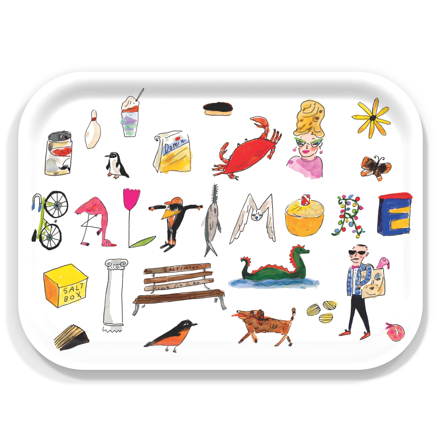 Baltimore illustrated wooden tray