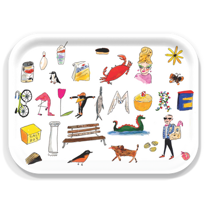 Baltimore illustrated wooden tray