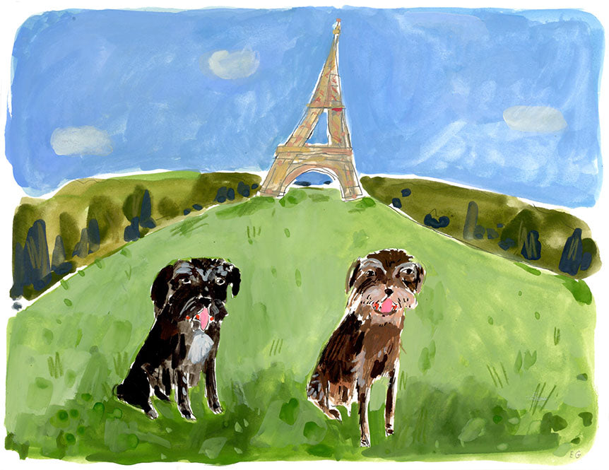 Custom watercolor portraits, 9" by 12"