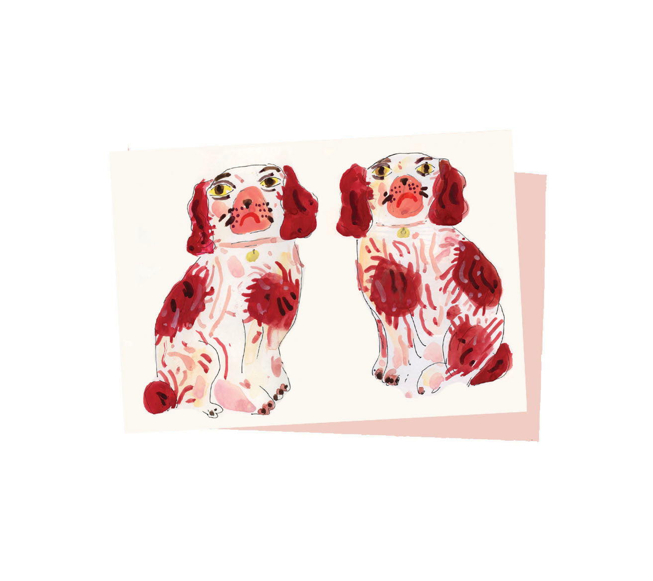 Staffordshire dog figurines notecard