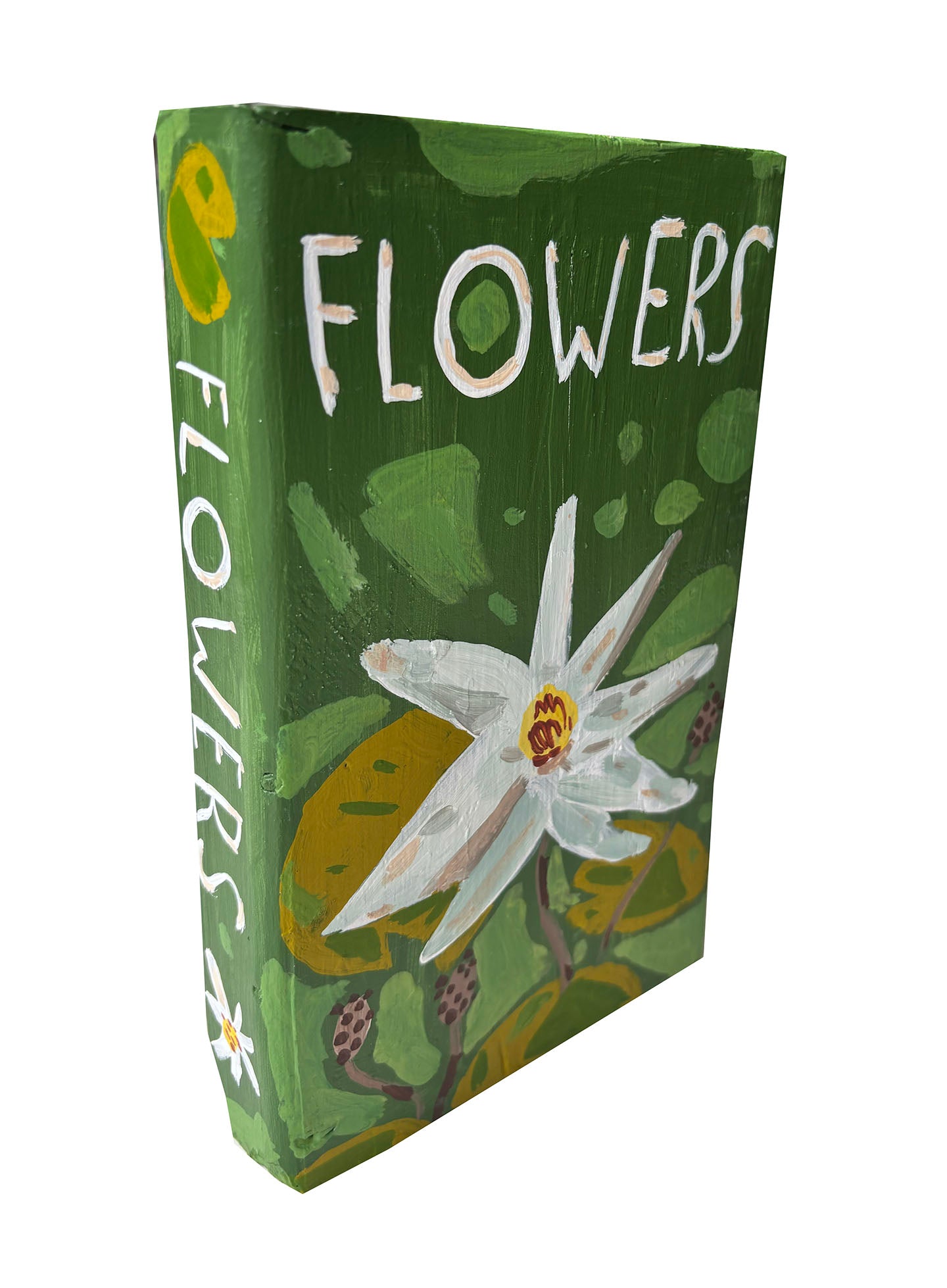 Flowers Book painting on wood
