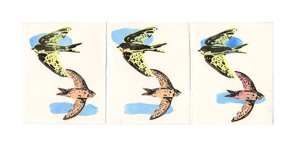 Flying Birds Block Print