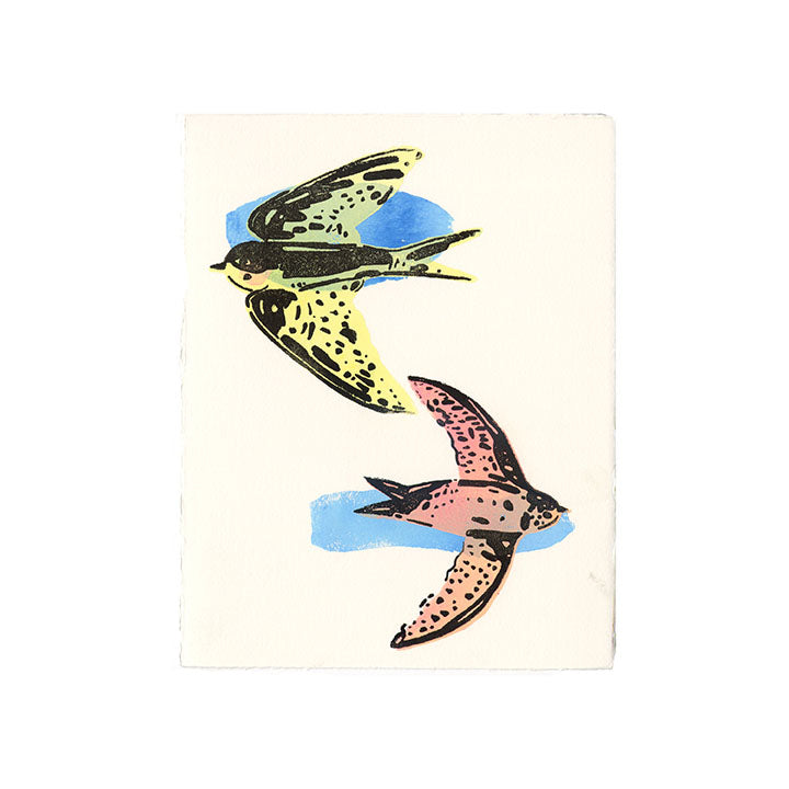 Flying Birds Block Print