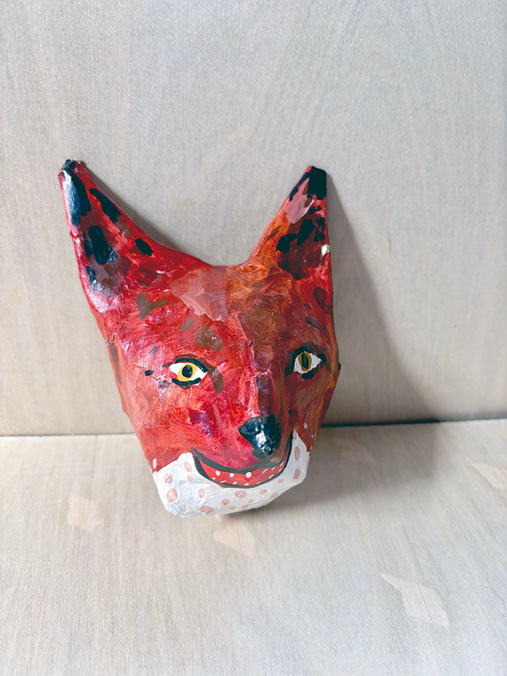 Fox head, paper mache