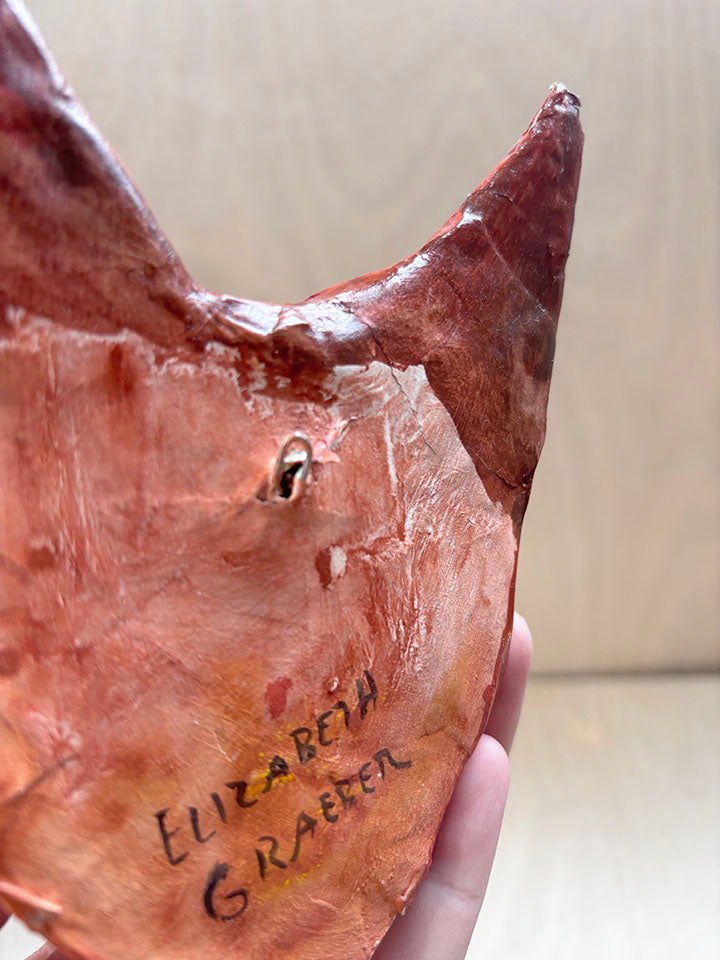 Fox head, paper mache