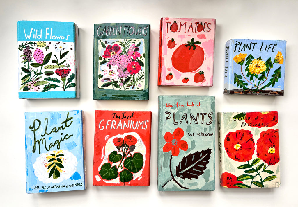 Garden Flowers painting on wood