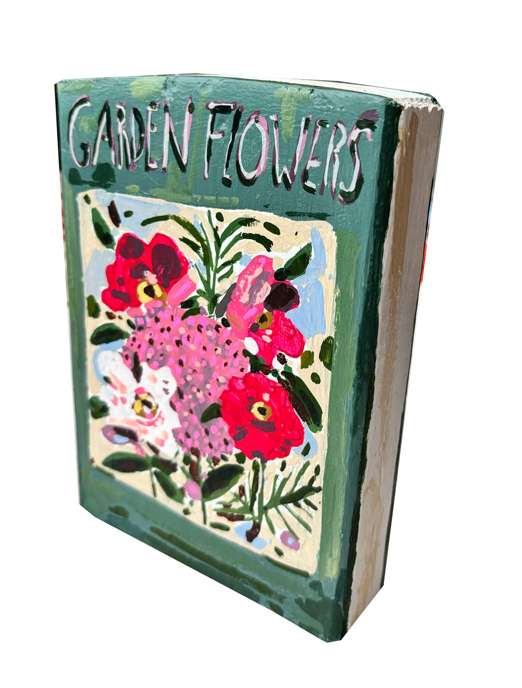 Garden Flowers painting on wood