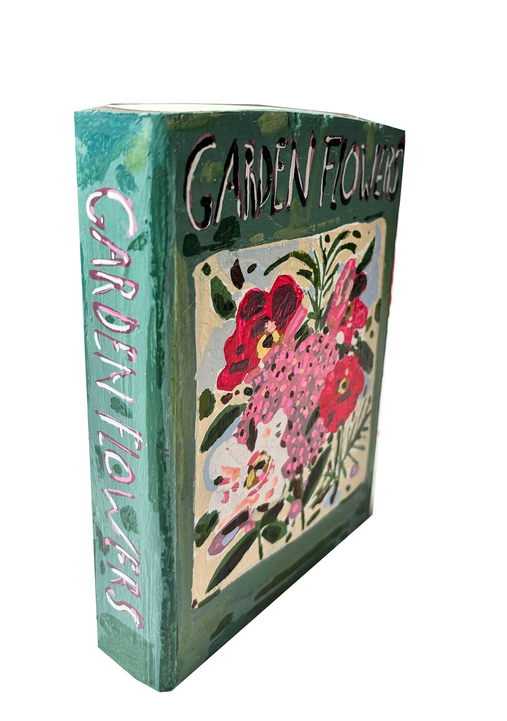 Garden Flowers painting on wood