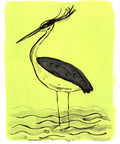 Heron, painting on paper