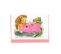 Lion and Alligator Notecard