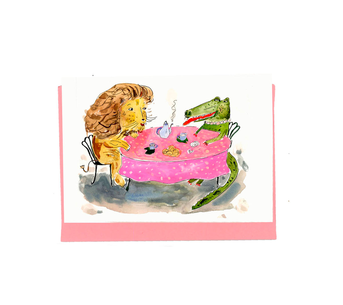 Lion and Alligator Notecard
