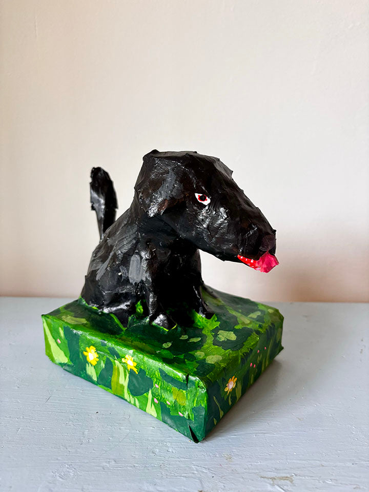Paper mache dog, custom
