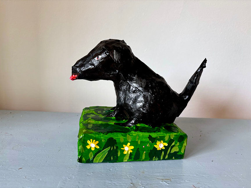 Paper mache dog, custom