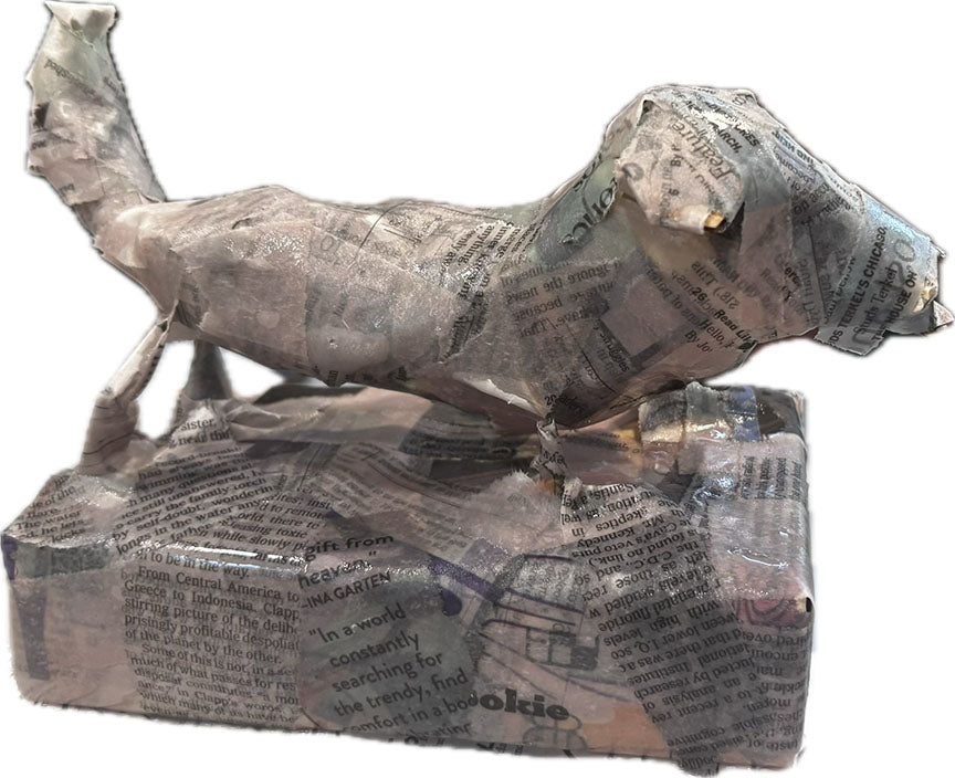 Paper mache dog, custom