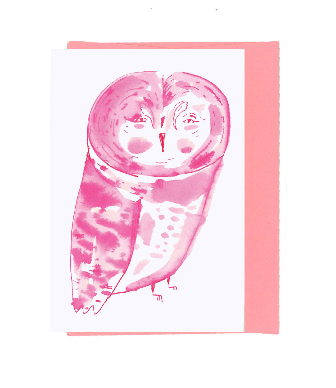 Pink Owl Notecard