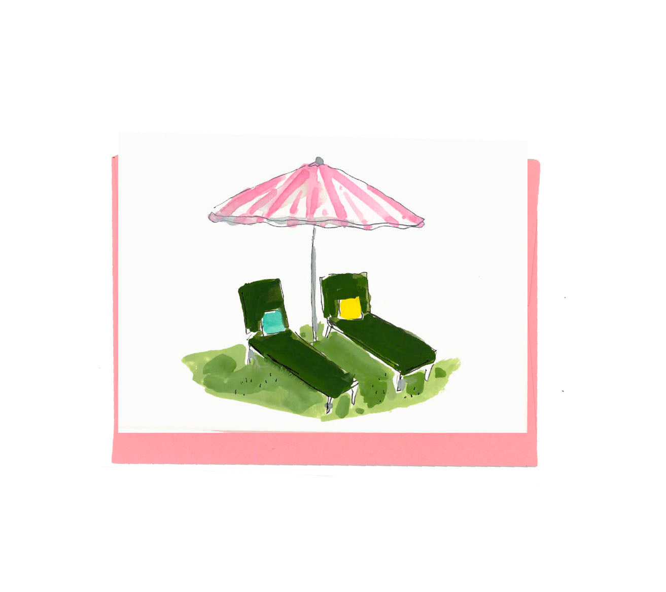 Pink Umbrella Notecard