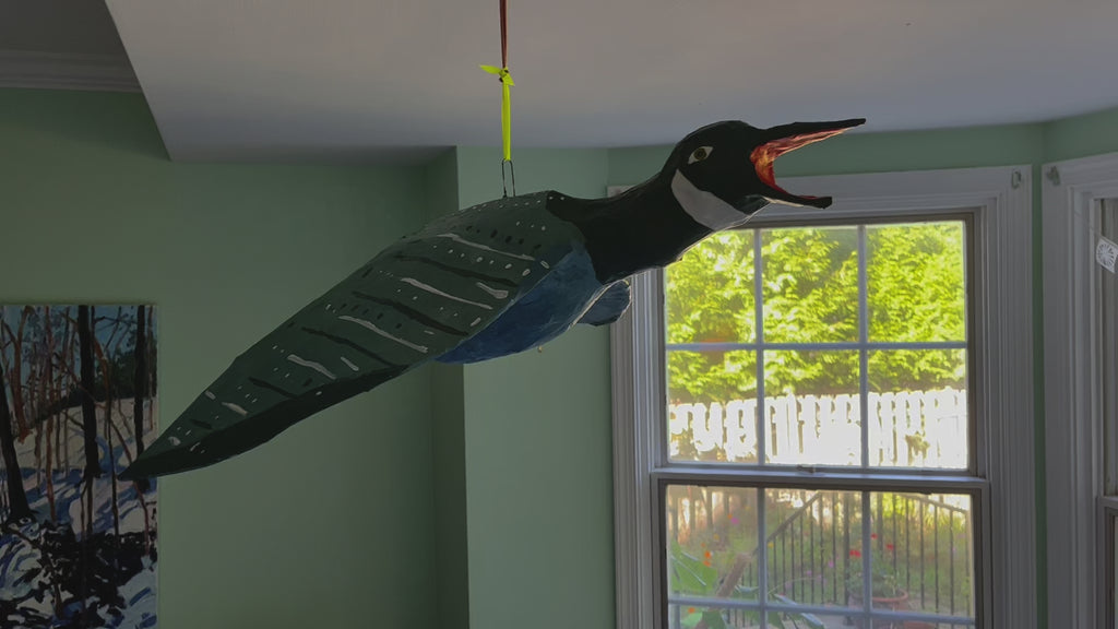 Large flying blue goose