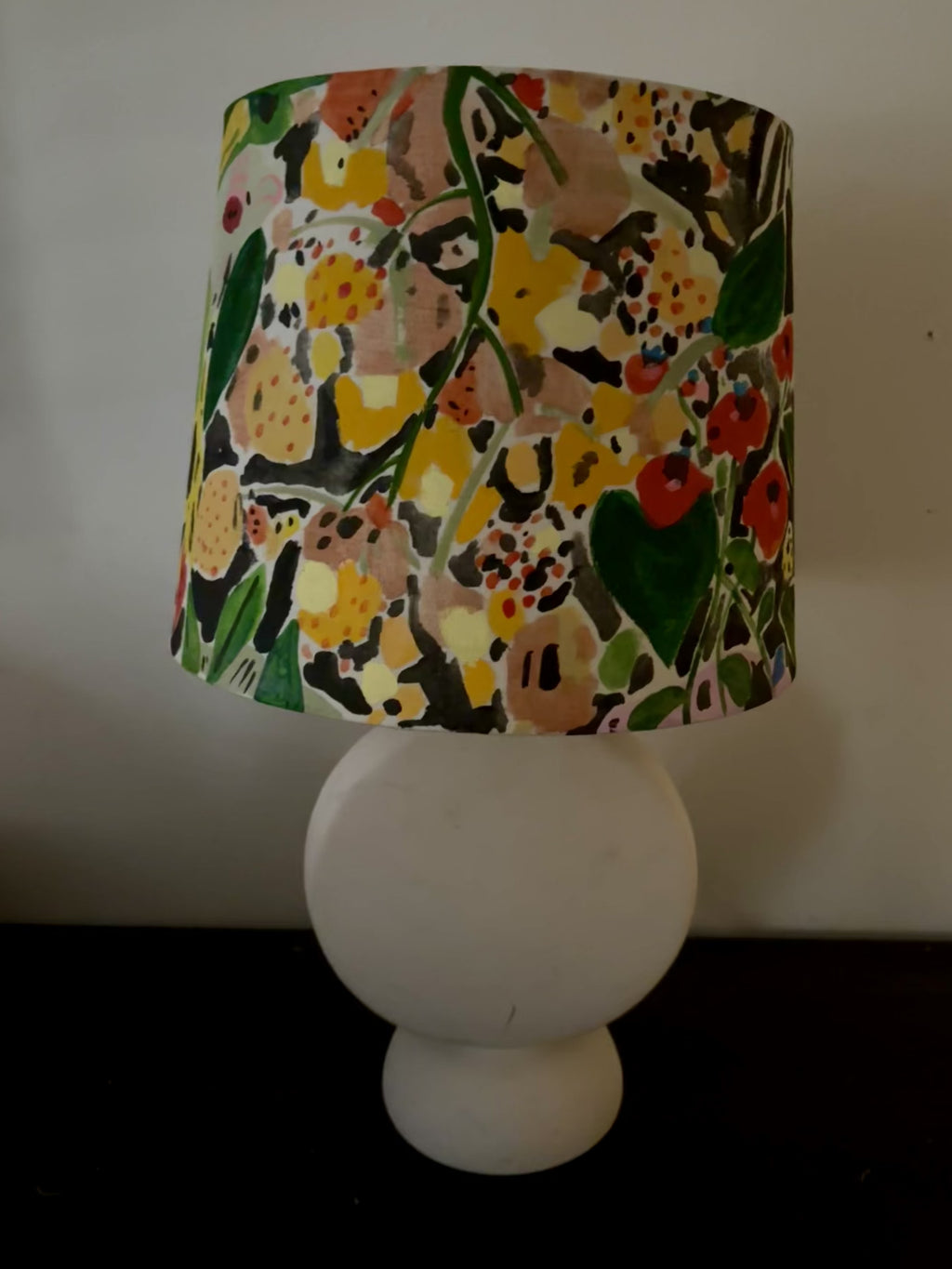 Hand painted lamp shade, colorful floral