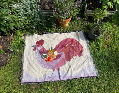Rooster Woven Blanket