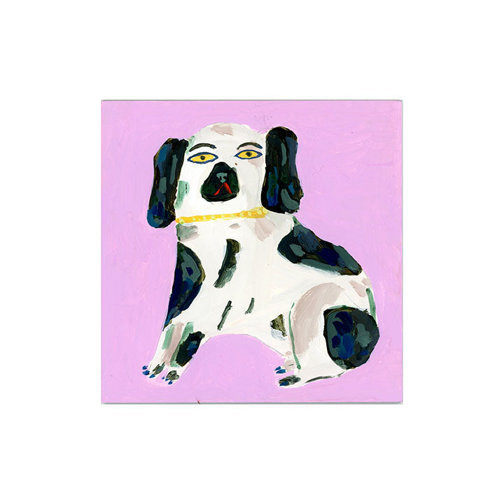 Staffordshire dog statues, navy and lilac