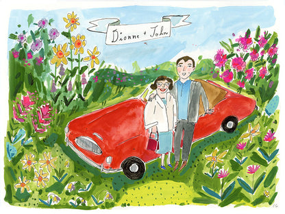 Custom watercolor portraits.