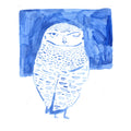 Burrowing Owl, ink wash on paper