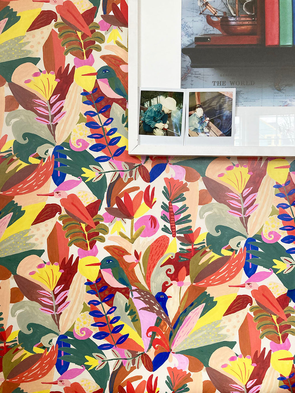 Tropical Birds + Plants Wallpaper.