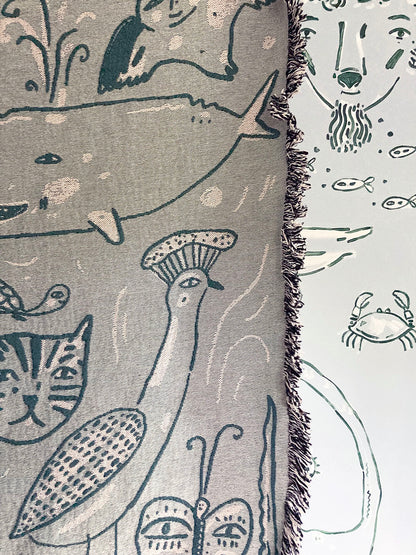Animals Woven Blanket