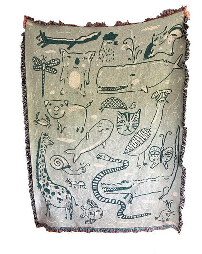 Animals Woven Blanket