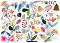 Colorful Flowers, painting on paper