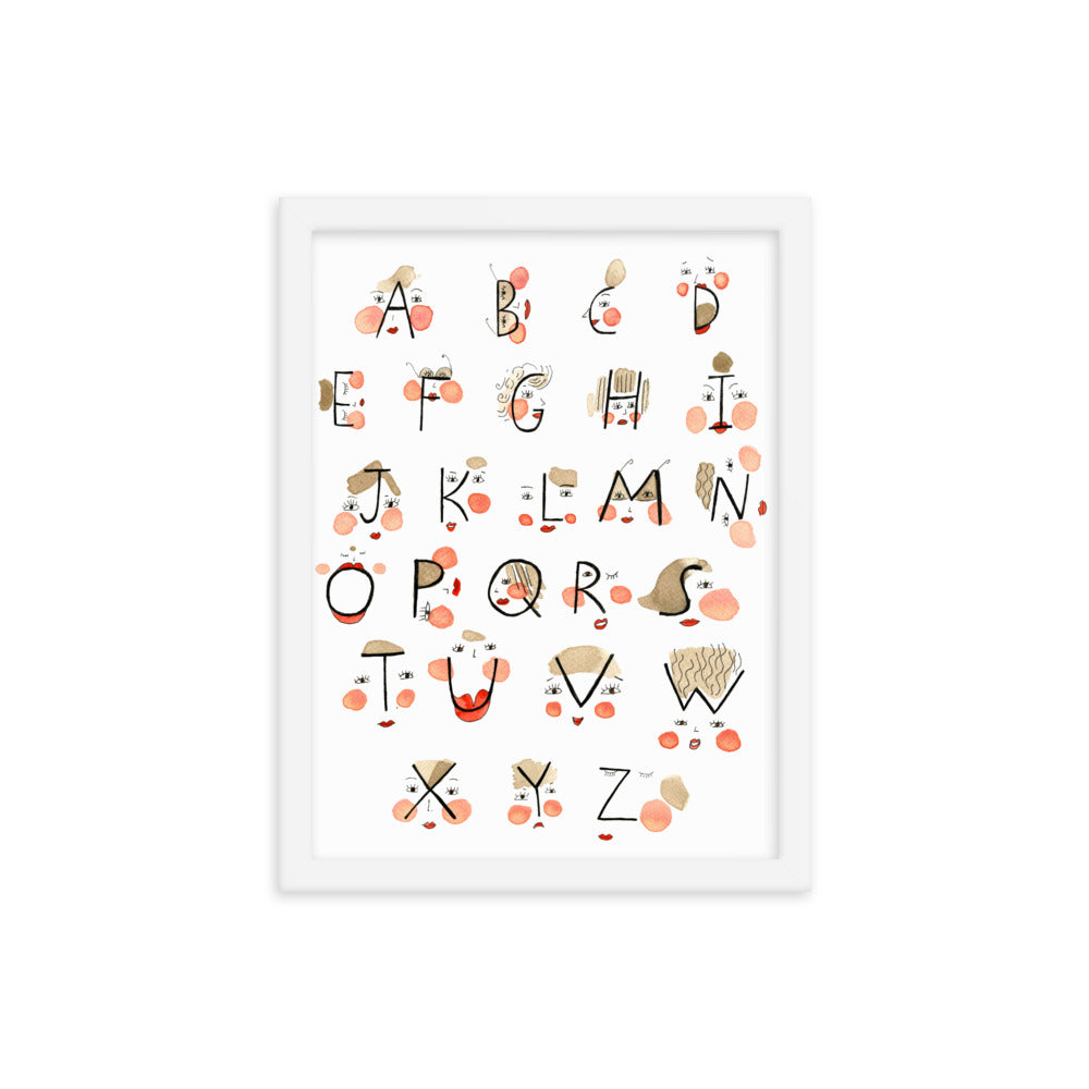 Face Alphabet, Framed Poster