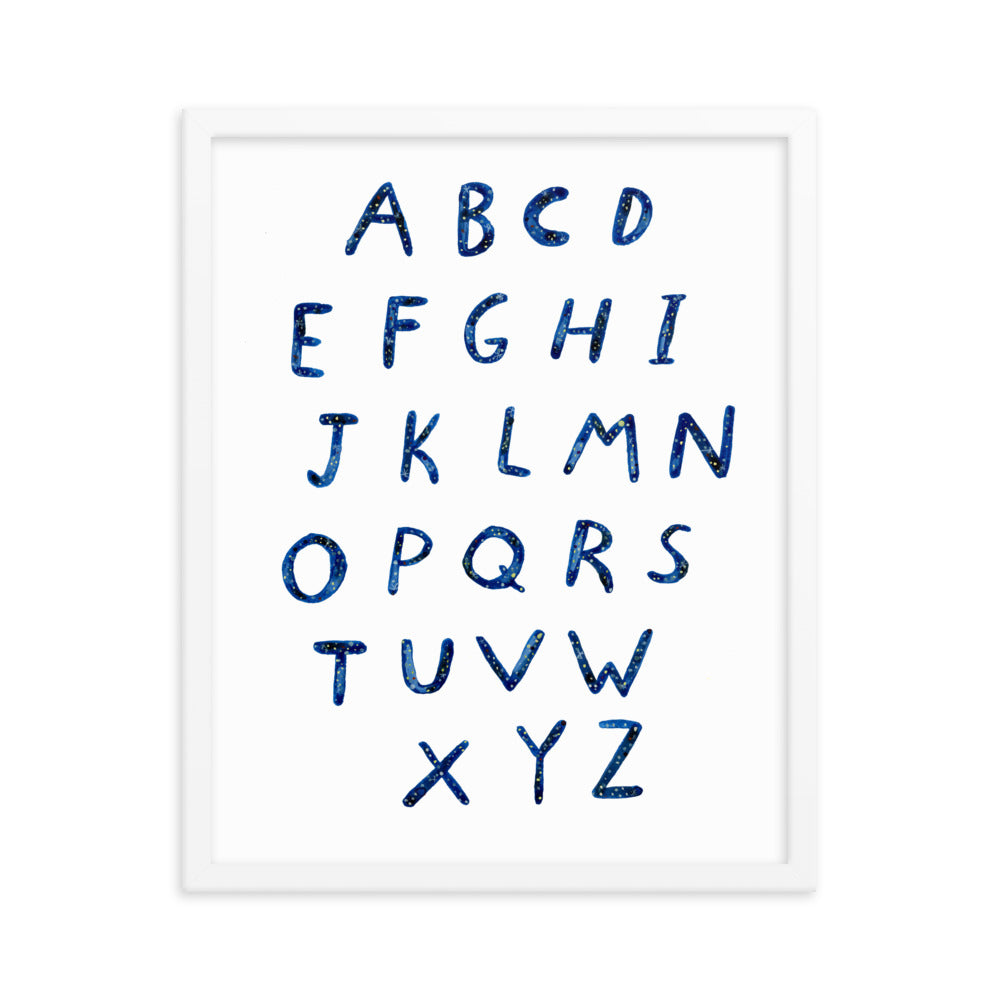 Stars Alphabet, Framed Poster