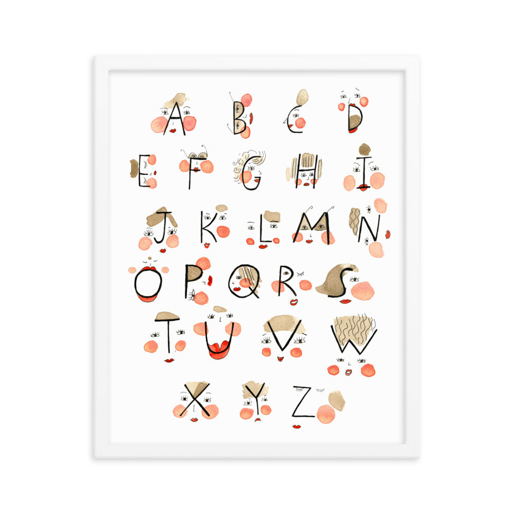 Face Alphabet, Framed Poster