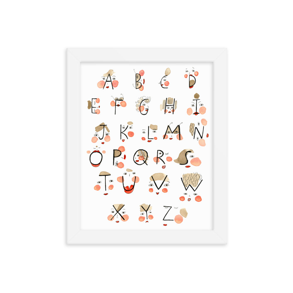 Face Alphabet, Framed Poster