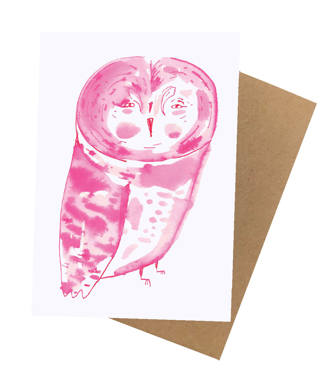 Pink Owl Notecard