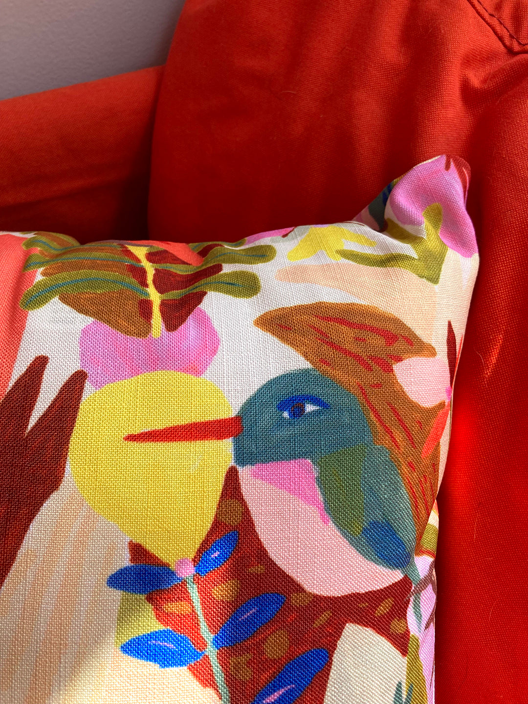 Tropical Birds + Plants Pillow